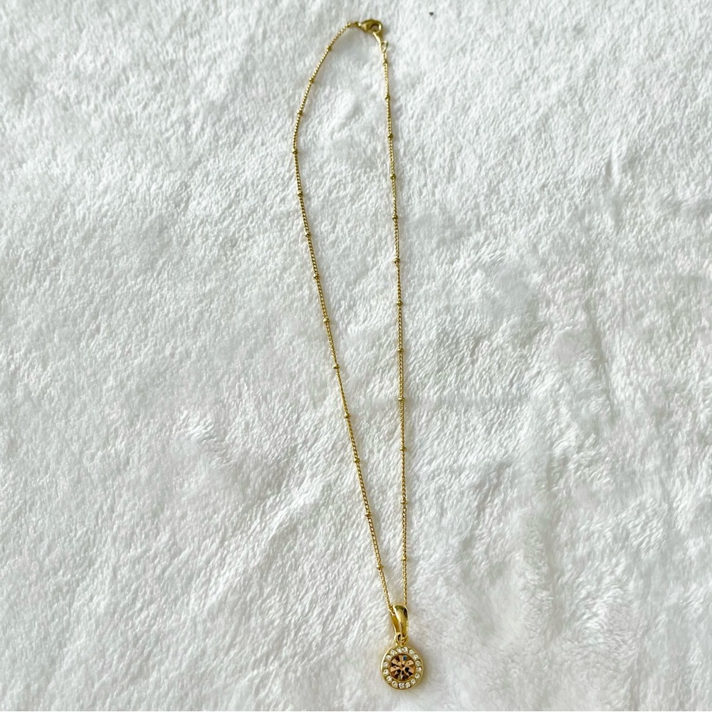 Gold Jewel Layering Necklace with Rhinestones
